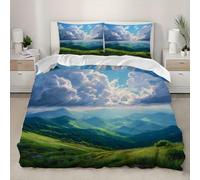 3D Juego de Cama de Microfibra Suave 135x200 cm Paisaje Fundas Nórdicas Cama 80/90 con Cremallera, Funda Nórdica Paisajes Naturales 3 Piezas con 2 Fundas de Almohada para Niños y Adulto
