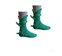 3D Knit Animal Socks, Animal Socks Hand Crocheted, Many Styles to Choose From, Warm and Comfortable for Autumn and Winter (crocodile)