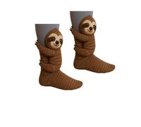 3D Knit Animal Socks, Animal Socks Hand Crocheted, Many Styles to Choose From, Warm and Comfortable for Autumn and Winter (sloth)