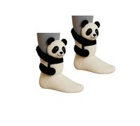 3D Knit Animal Socks, Animal Socks Hand Crocheted, Many Styles to Choose From, Warm and Comfortable for Autumn and Winter (panda)