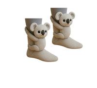 3D Knit Animal Socks, Animal Socks Hand Crocheted, Many Styles to Choose From, Warm and Comfortable for Autumn and Winter (koala)