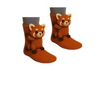 3D Knit Animal Socks, Animal Socks Hand Crocheted, Many Styles to Choose From, Warm and Comfortable for Autumn and Winter (fox)