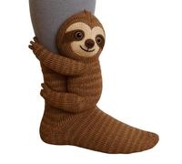 3D Knit Animal Socks, Funny Animal Socks Hand-Crocheted Warm Thick Cotton for Home Lounging (Tree Rat)