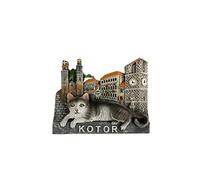 3D Kotor Montenegro Imán de nevera regalo de recuerdo, resina hecha a mano Kotor imán de refrigerador colección de decoración para el hogar y la cocina