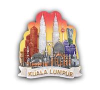 3D Kuala Lumpur Malasia Imán de Nevera Recuerdos de Viaje turístico Resina Hecha a Mano Artesanía Magneticos Hogar Cocina Decoración Colección Regalo