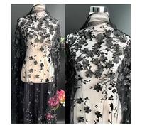 3D Lace Embroidery Flower Fabric Wedding Live Shooting Background Clothing Dress(Laser Bright)