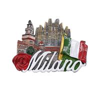 3D Landmark Milán Italia Refrigerador Imán de Nevera Recuerdos Turísticos Hecho A Mano de Resina Artesanía Pegatinas Magnéticas Inicio Cocina Decoración Regalo de Viaje