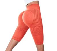 3D Leggings Cellulite Compression-Anti Cellulite Leggings for Women High Waisted for Gym Workout (Orange-Red,3XL)