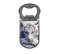 3D LiveLife Abrebotellas - White Tiger Repose from Deluxebase - Abrebotellas magnético 3D Tiger Lenticular - Abridor de botellas magnético para nevera para cerveza y bar, accesorios para el hogar,