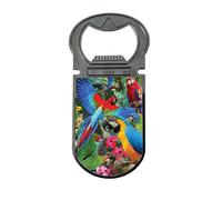 3D LiveLife Abridor de botellas con diseño de loro de Deluxebase. Abridor de bebidas magnético con imagen 3D lenticular. Imán para nevera, regalo para accesorios de cocina y bar.