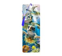 3D LiveLife Bookmark - Sea Turtle Trio from Deluxebase. Cute Lenticular Sea Turtle Page Marker. Animal Themed Accessories for Book Lovers. Small Gifts for Men, Women, Writers and Teachers.