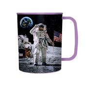 3D LiveLife Drinking Cup - Aterrizaje en la Luna de Deluxebase. Vaso de plástico 3D Lenticular Space. Vasos de plástico de 300 ml para niños con ilustraciones del artista David Penfound.