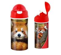 3D LiveLife Gourde - Bébé Panda Roux de Deluxebase. plastique Panda Lenticulaire 3D avec Paille. Gourde pour enfants 600 ml avec illustrations originales de l'artiste renommé David Penfound