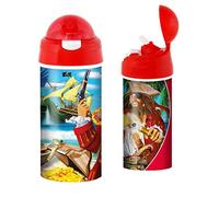 3D LiveLife Gourde - L'île aux pirates de Deluxebase. Gourde plastique Nouveauté Lenticulaire 3D avec Paille. Gourde pour enfants 600 ml illustrations originales de l'artiste renommé Michael Searle