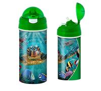 3D LiveLife Gourde - Petites Bulles de Deluxebase. Gourde plastique Tortue de Mer Lenticulaire 3D avec Paille. Gourde pour enfants 600 ml illustrations originales de l'artiste renommé Steve Sundram