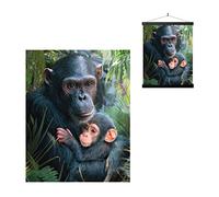 3D LiveLife Lenticular Cuadros Decoración - Abrazotes de Deluxebase. Poster 3D sin marco de chimpancé. Obra de arte original con licencia del reconocido artista, David Penfound