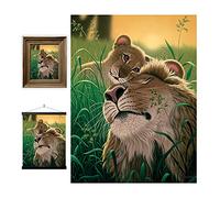 3D LiveLife Lenticular Cuadros Decoración - Amor de padre de Deluxebase. Poster 3D sin marco de leones. Obra de arte original con licencia del reconocido artista, Schim Schimmel