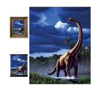 3D LiveLife Lenticular Cuadros Decoración - Braquiosaurio de Deluxebase. Poster 3D sin marco de dinosaurios. Obra de arte original con licencia del reconocido artista, Jerry LoFaro