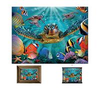 3D LiveLife Lenticular Cuadros Decoración - Burbujitas de Deluxebase. Poster 3D sin marco de tortuga marina. Obra de arte original con licencia del reconocido artista, Steve Sundram
