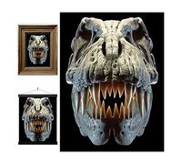 3D LiveLife Lenticular Cuadros Decoración - Calavera de T-Rex de Deluxebase. Poster 3D sin marco de dinosaurios. Obra de arte original con licencia del reconocido artista, David Penfound