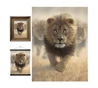 3D LiveLife Lenticular Cuadros Decoración - Campeón de Deluxebase. Poster 3D sin marco de leones. Obra de arte original con licencia del reconocido artista, Collin Bogle