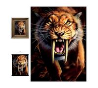 3D LiveLife Lenticular Cuadros Decoración - Dientes de sable de Deluxebase. Poster 3D sin marco de jurásico. Obra de arte original con licencia del reconocido artista, Jerry LoFaro