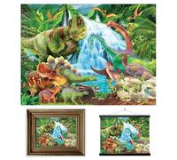 3D LiveLife Lenticular Cuadros Decoración - Dino en la montaña de Deluxebase. Poster 3D sin marco del jurásico. Obra de arte original con licencia del reconocido artista, Michael Searle