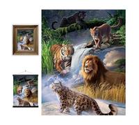 3D LiveLife Lenticular Cuadros Decoración - Grandes felinos de Deluxebase. Poster 3D sin marco de animales salvajes. Obra de arte original con licencia del reconocido artista, Jerry LoFaro