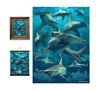3D LiveLife Lenticular Cuadros Decoración - Pez martillo de Deluxebase. Poster 3D sin marco del océano. Obra de arte original con licencia del reconocido artista, David Penfound
