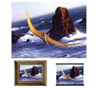 3D LiveLife Lenticular Cuadros Decoración -Pterodáctilo de Deluxebase. Poster 3D sin marco de dinosaurios. Obra de arte original con licencia del reconocido artista, Jerry LoFaro