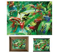 3D LiveLife Lenticular Cuadros Decoración - Ranas marchosas de Deluxebase. Poster 3D sin marco de animales. Obra de arte original con licencia del reconocido artista, David Penfound
