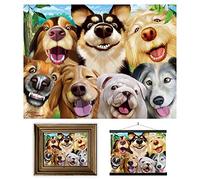 3D LiveLife Lenticular Cuadros Decoración - Selfie canina de Deluxebase. Poster 3D sin marco de perros. Obra de arte original con licencia del reconocido artista, Michael Searle