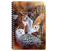 3D LiveLife Libreta A5 - Búho en el bosque de Deluxebase. 80 páginas de bloc de notas lenticular 3D de búhos e ilustraciones con licencia del reconocido artista Steven Michael Gardner
