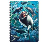 3D LiveLife Libreta A5 - Pingüino juanito de Deluxebase. 80 páginas de bloc de notas lenticular 3D de pingüinos e ilustraciones con licencia del reconocido artista David Penfound
