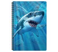3D LiveLife Libreta A5 - Tiburón blanco de Deluxebase. 80 páginas de bloc de notas lenticular 3D de tiburones e ilustraciones con licencia del reconocido artista Jerry LoFaro