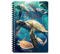 3D LiveLife Libreta A5 - Tortuga bañándose de Deluxebase. 80 páginas de bloc de notas lenticular 3D de tortugas marinas e ilustraciones con licencia del reconocido artista David Penfound