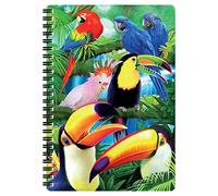 3D LiveLife Libreta A5 - Tucán de Deluxebase. 80 páginas de bloc de notas lenticular 3D de pájaros tropicales e ilustraciones con licencia del reconocido artista Michael Searle