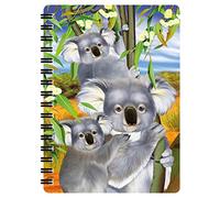 3D LiveLife Libreta - Abrazo de koala de Deluxebase. Libreta pequeña A6 con espiral, lenticular 3D de koala y hojas lisas recicladas. Ilustraciones con licencia del reconocido artista Michael Searle