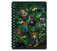 3D LiveLife Libreta - Amiguetes de la selva de Deluxebase. Libreta pequeña A6 con espiral, lenticular 3D y hojas lisas recicladas. Ilustraciones con licencia del reconocido artista Tami Alba