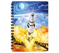 3D LiveLife Libreta - Apolo de Deluxebase. Libreta pequeña A6 con espiral, lenticular 3D del Espacio y hojas lisas recicladas. Ilustraciones con licencia del reconocido artista Michael Searle