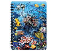 3D LiveLife Libreta - Arrecife de Deluxebase. Libreta pequeña A6 con espiral, lenticular 3D de coral y hojas lisas recicladas. Ilustraciones con licencia del reconocido artista Steven Michael Gardner