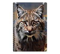 3D LiveLife Libreta - Bobcat de Deluxebase. Cuaderno de espiral con 80 páginas recicladas, cuadernos artísticos en 3D para el trabajo, regalos y suministros escolares (21 x 14,5 cm)