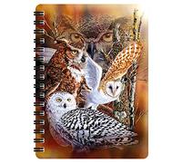 3D LiveLife Libreta - Búho en el bosque de Deluxebase. Libreta pequeña A6 con espiral, lenticular 3D y hojas lisas recicladas. Ilustraciones con licencia del reconocido artista Steven Michael Gardner