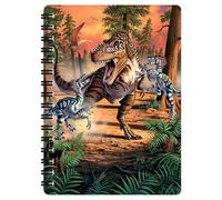 3D LiveLife Libreta - Dino de Deluxebase. Libreta pequeña A6 con espiral, lenticular 3D de dinosaurios y hojas lisas recicladas. Ilustraciones con licencia del reconocido artista Jerry LoFaro
