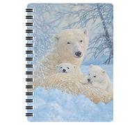 3D LiveLife Libreta - Familia del Norte de Deluxebase. Libreta pequeña A6 espiral, lenticular 3D de oso polar y hojas lisas recicladas. Ilustraciones con licencia del reconocido artista Beth Hoselton