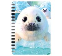 3D LiveLife Libreta - Focas de Deluxebase. Libreta pequeña A6 con espiral, lenticular 3D de focas y hojas lisas recicladas. Ilustraciones con licencia del reconocido artista David Penfound