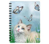 3D LiveLife Libreta - Gatito & Mariposas de Deluxebase. Libreta pequeña A6 espiral, lenticular 3D de gatos y hojas lisas recicladas. Ilustraciones con licencia del reconocido artista Carol Cavalaris