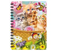 3D LiveLife Libreta - Gatitos divertidos de Deluxebase. Libreta pequeña A6 espiral, lenticular 3D de gatos y hojas lisas recicladas. Ilustraciones con licencia del reconocido artista Michael Searle