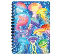 3D LiveLife Libreta - Medusa de Deluxebase. Libreta pequeña A6 con espiral, lenticular 3D de medusas y hojas lisas recicladas. Ilustraciones con licencia del reconocido artista Michael Searle