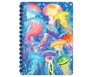 3D LiveLife Libreta - Medusa de Deluxebase. Libreta pequeña A6 con espiral, lenticular 3D de medusas y hojas lisas recicladas. Ilustraciones con licencia del reconocido artista Michael Searle